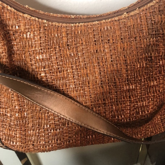 Vintage fossil woven brown leather purse - Picture 2 of 11